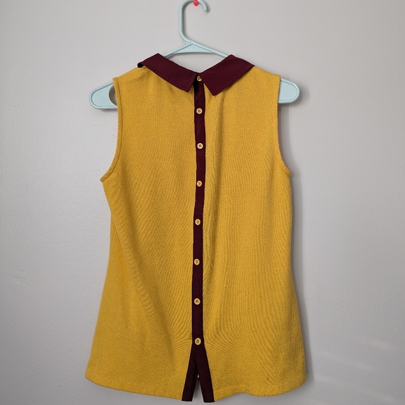 Collared yellow tank Modcloth size M medium - Picture 5 of 5